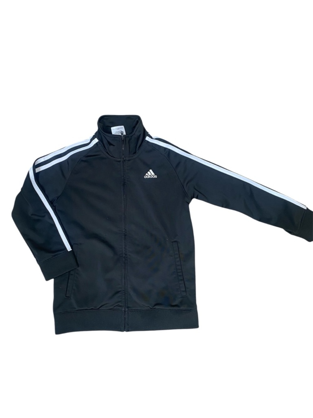 Adidas Black Track Jacket with White Stripes
